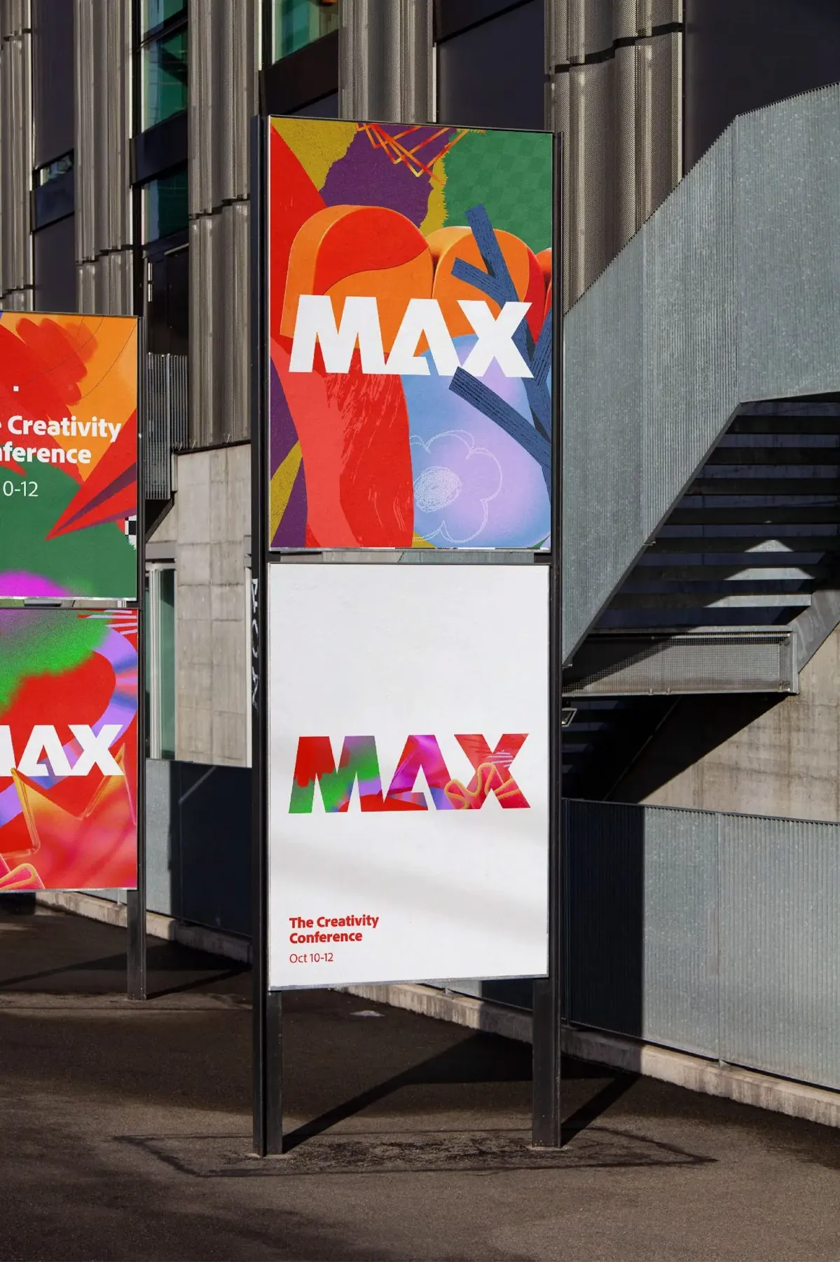 MAX posters on street signage